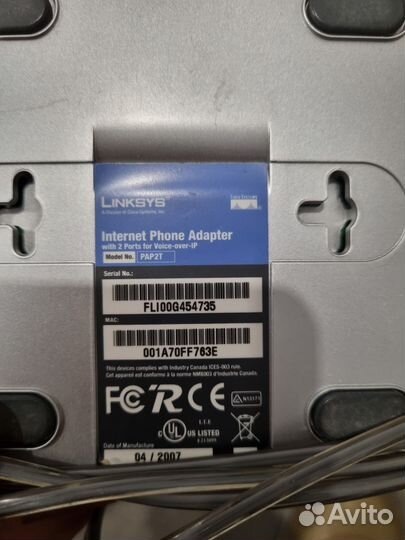 Адаптер для VoIP-телефонии Linksys PAP2T