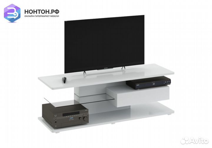 Тумба под тв Diamond 1 белый глянец