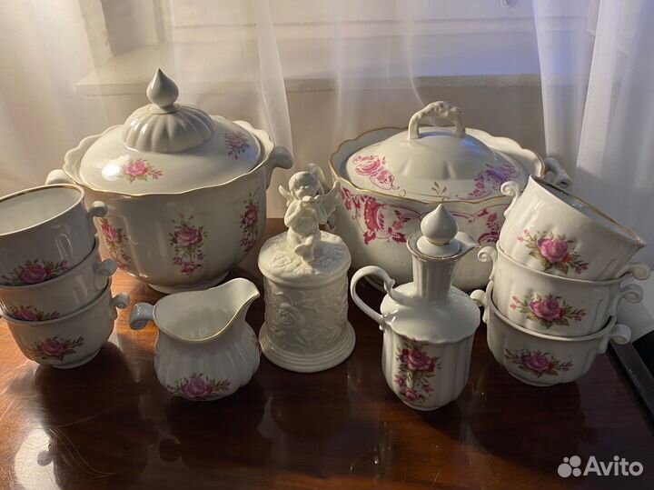 Фарфоровый сервиз старинный, коростенский фарфор