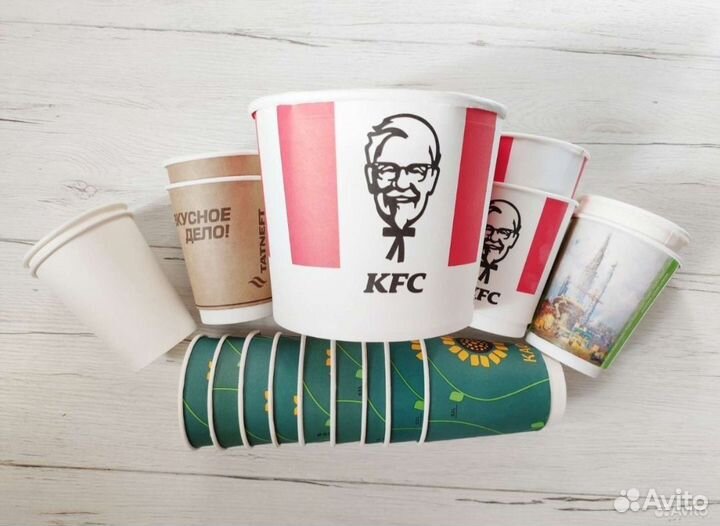 Стаканы бумажные из под кофе чая