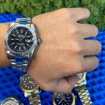 Часы Rolex мужские Premium (Чёрный циферблат)