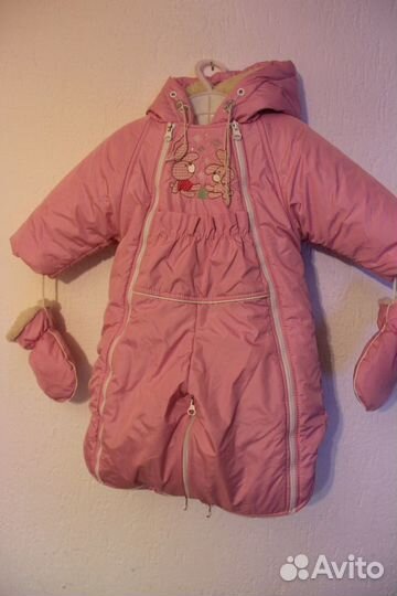 Зимний комбинезон для девочки 74 80 см