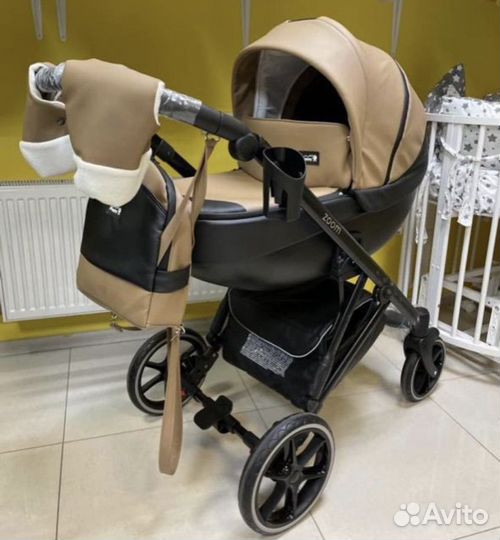 Коляска 2 в 1 эко кожа peppy zoom