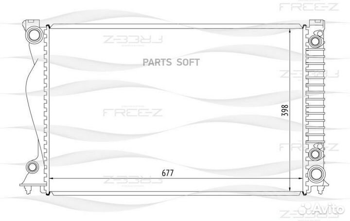 Радиатор охлаждения audi A6 04- 4F0121251AA