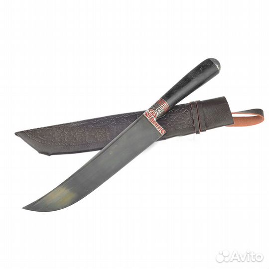 Пчак средний, гарда олово гравировка, рукоять гра