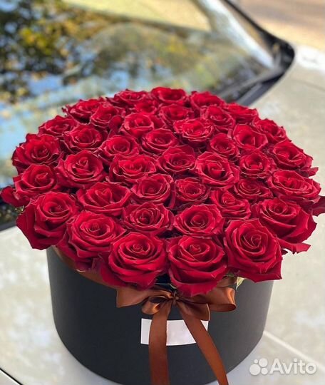 Красные Розы в Коробке. Розы. Доставка Цветов