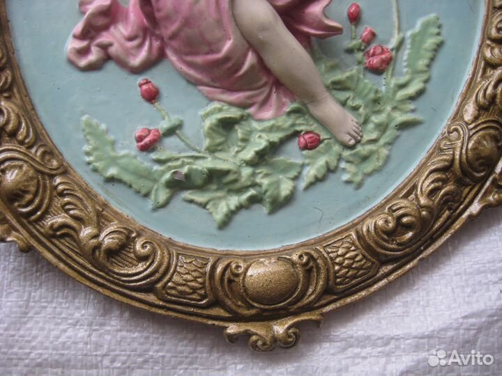 Панно на стену из гипса. Винтаж