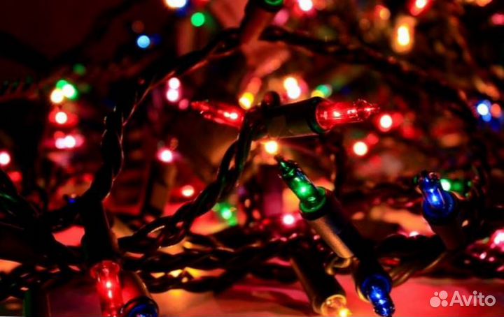 Новогодняя гирлянда. Монтаж. Уличные гирлянды