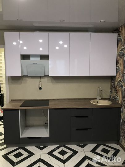 Прямая кухня в студию ксп:27415