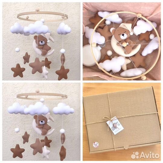 Мобиль в кроватку из фетра