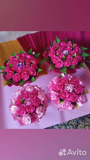 Букет роз из мыла