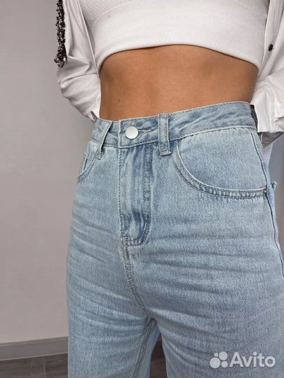 Джинсы новые высокая талия прямые