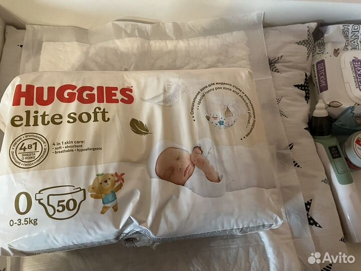 Памперсы huggies elite soft, 0