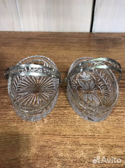 Хрусталь с мельхиором Конфетницы