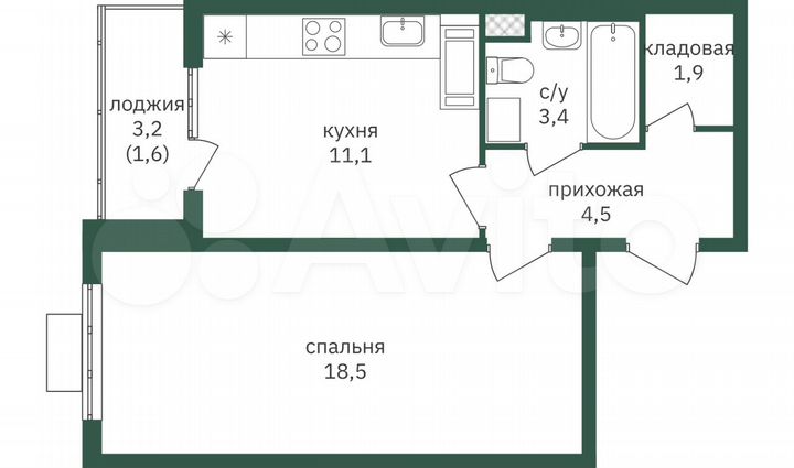 1-к. квартира, 41 м², 19/19 эт.