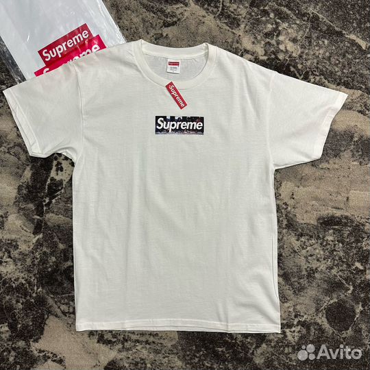 Футболка Supreme box logo Milan Last Supper