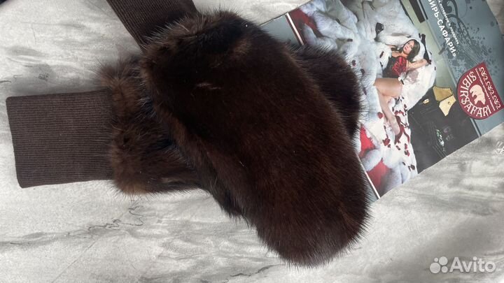 Варежки из меха норки размер 7-8