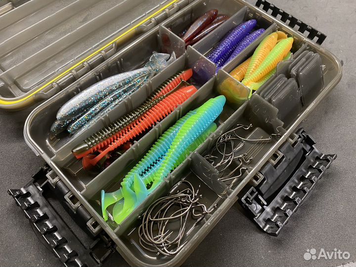 Рыболовные наборы, силиконовые приманки, мандулы