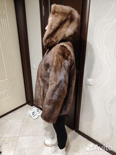 Шуба норковая с капюшоном 42 44