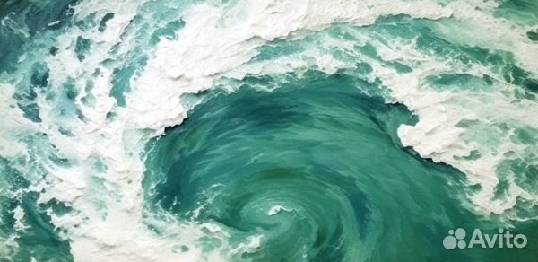 Картина маслом на холсте океан премиум холст