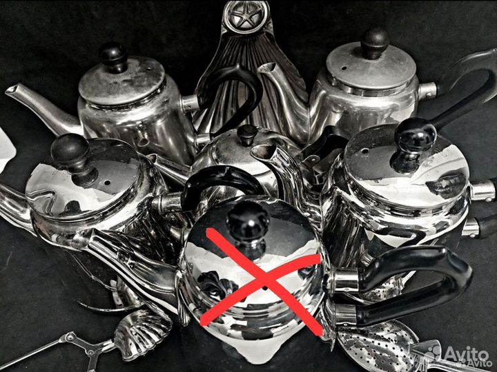 Чайник заварочный СССР Кольчугино мельхиор