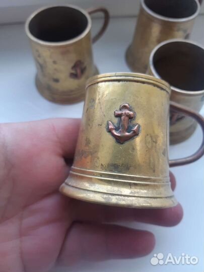 Рюмки мерники серебро с позолотой