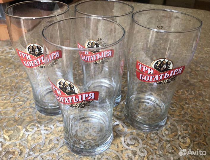 Пивная кружка «три богатыря» 4шт