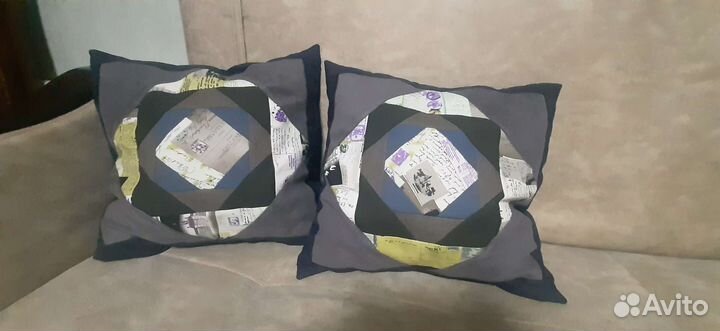 Декоративные подушки в стиле печворк