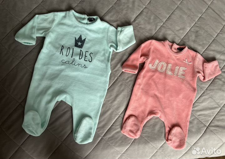 Слипы велюровые для новорожденной девочки