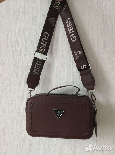 Шоколадная сумка Guess crossbody