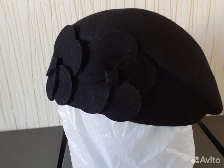 Берет женский черный фетровый