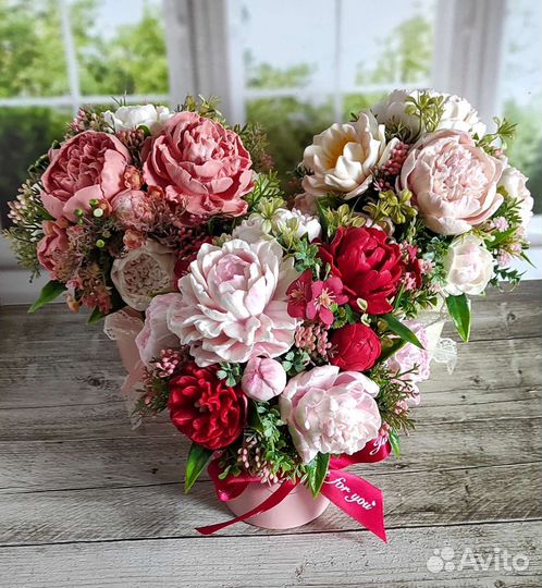 Букеты пионов из мыла ручной работы