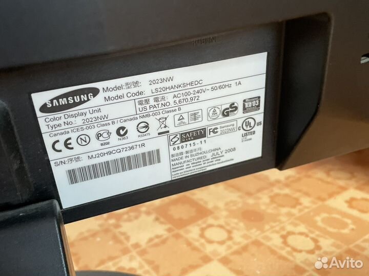 Монитор samsung syncmaster 2023nw