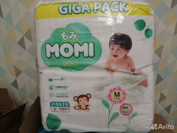 Подгузники трусики Momi M 88 штук 6-10 кг