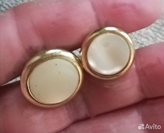 Запонки СССР перламутровые