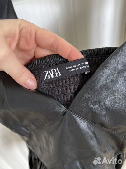 Zara кожаный топ