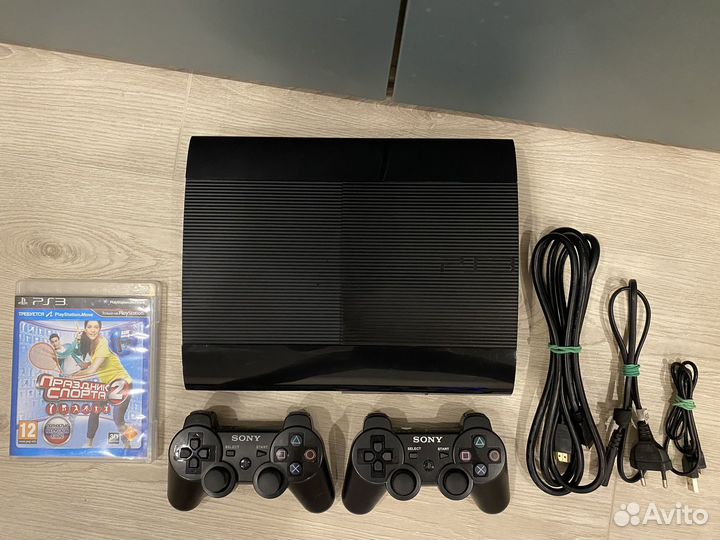 PS3 Super Slim +100игр +2джоя