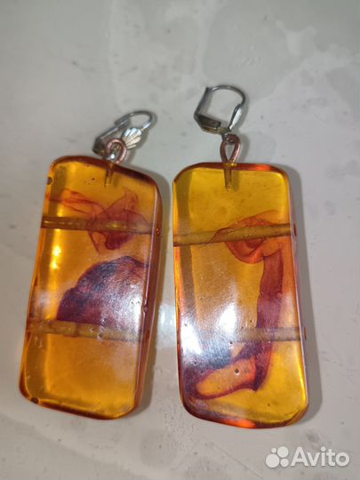 Серьги из янтаря