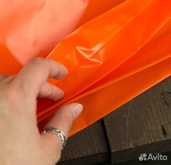 Пакеты с вырубной ручкой, оранжевые