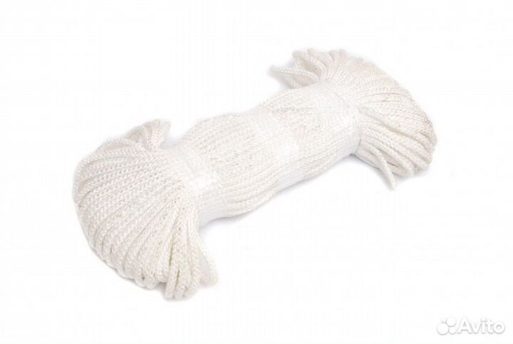 Шнур вязаный д. 8 мм. 20 м. белый