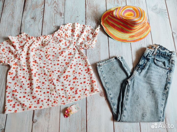 Пакет летних вещей для девочки 128 134 zara