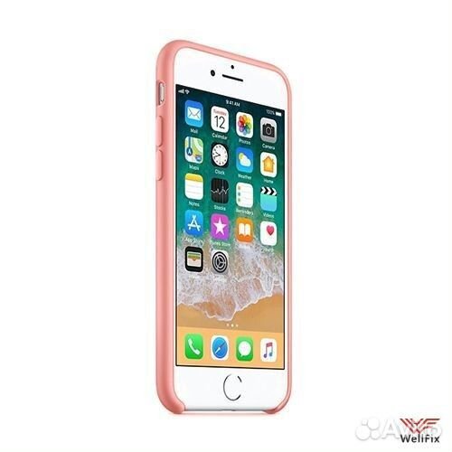 Силиконовый чехол iPhone 7 Plus/8 Plus персиковый