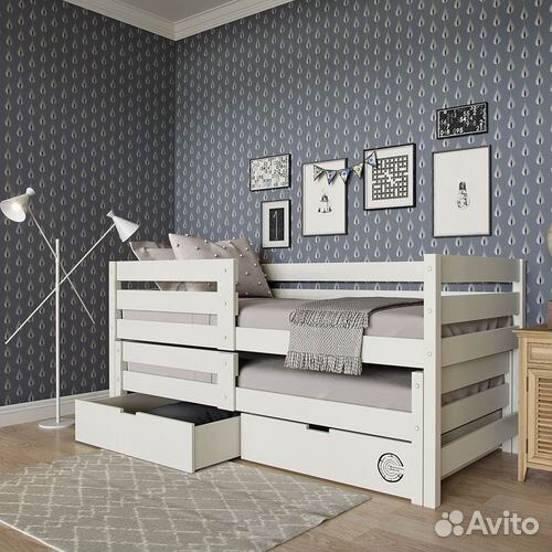 Детская кровать для двоих детей (из березы)