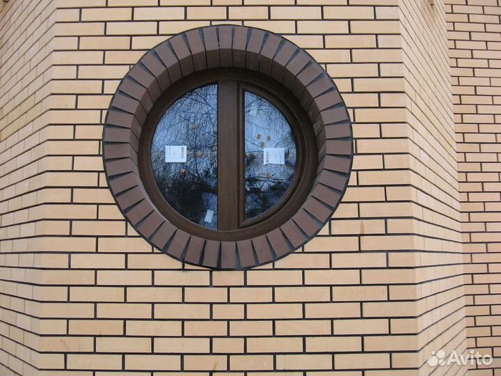 Окно пвх круглое под дерево