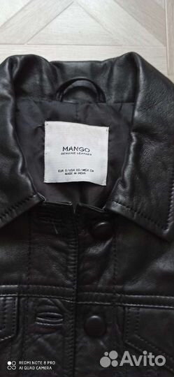 Кожаная куртка mango