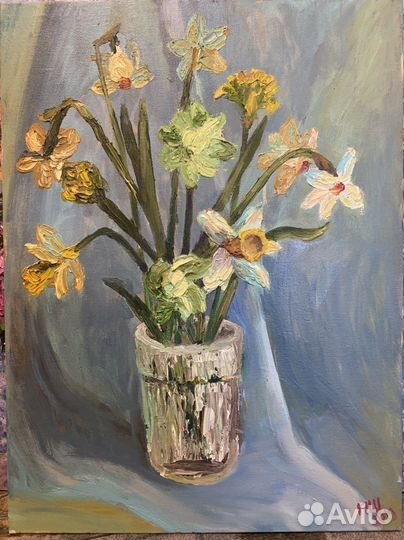 Картина маслом на холсте цветы