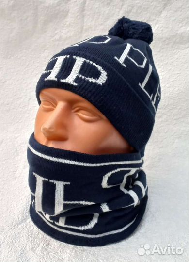 Зимний комплект шапка и шарф (снуд)