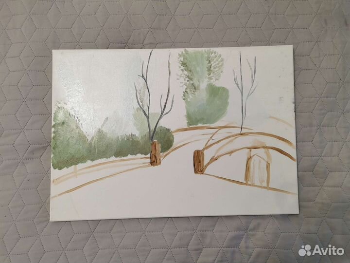 Холст 35*45 грунтованный на подрамнике б/у