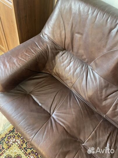 Кожаный голландский диван, дуб