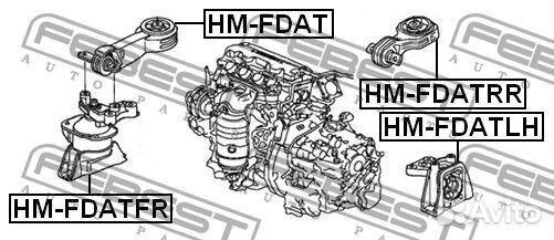 Подушка двигателя передняя AT